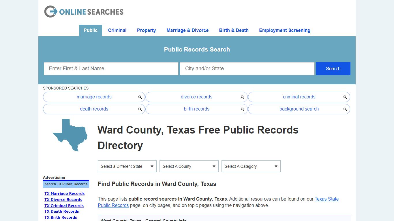 Ward County, Texas Public Records Directory