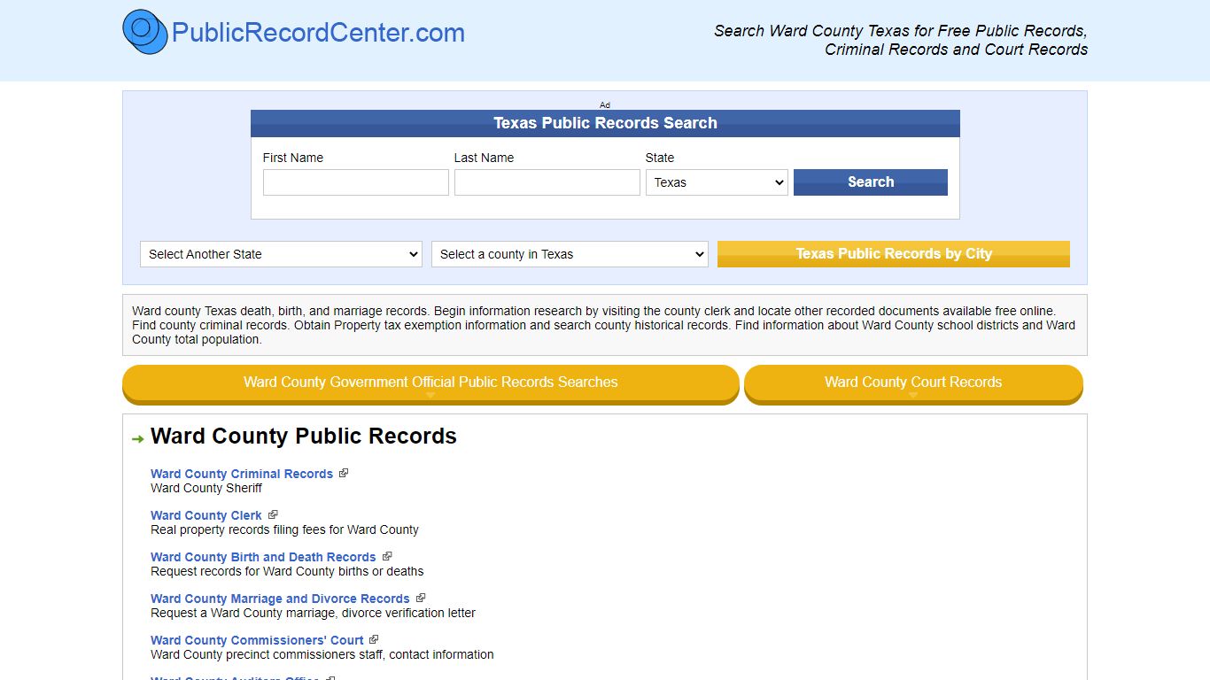 Ward County Texas Free Public Records - Court Records ...