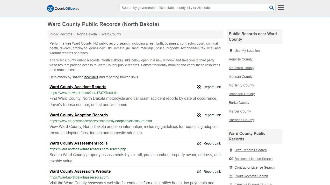Public Records - Ward County, ND (Business, Criminal, GIS ...